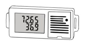 A diagram of a datalogger device showing a reading